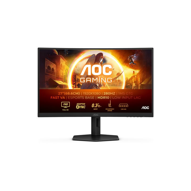 Écran LED - jeux - incurvé - 27" - 1920 x 1080 Full HD (1080p) @ 280 Hz - Fast VA - 300 cd - m² - 400... (C27G4ZXU)_1