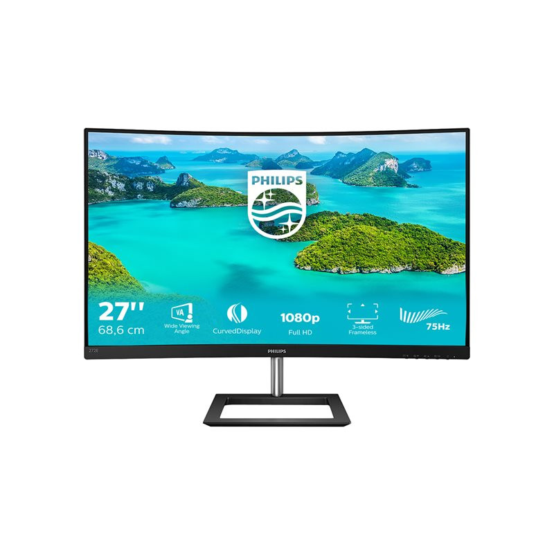 Écran LED - incurvé - 27" (27" visualisable) - 1920 x 1080 Full HD (1080p) @ 75 Hz - VA - 250 cd - ... (272E1CA/00)_1