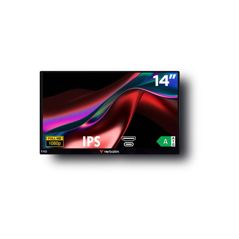 Verbatim MONITEUR PORTABLE 14 Full HD 1080p PM14 HDMI, 2xUSB-C haut-parleurs (49590)_1