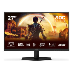 Écran LED - jeux - incurvé - 27" - 1920 x 1080 Full HD (1080p) @ 180 Hz - Fast VA - 300 cd - m² - 3000... (C27G42E)_1