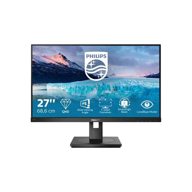 Écran LED - 27" - 2560 x 1440 QHD @ 75 Hz - IPS - 250 cd - m² - 1000:1 - 4 ms - HDMI, DVI-D, Displa... (275S1AE/00)_1