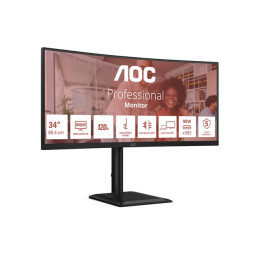 Écran LED - incurvé - USB - 34" - 3440 x 1440 UWQHD @ 120 Hz - VA - 3500:1 - HDR10 - 4 ms - 2xHDMI, D... (CU34E4CV)_3