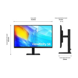 S80D Series - écran LED - 27" - 3840 x 2160 UHD @ 60 Hz - IPS - 350 cd - m² - 1000:1 - HDR10 - ... (LS27D800EAUXEN)_7