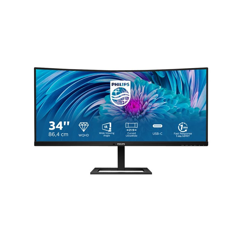 Écran LED - incurvé - 34" - 3440 x 1440 UWQHD @ 100 Hz - VA - 300 cd - m² - 3000:1 - 1 ms - HDMI,... (346E2CUAE/00)_1