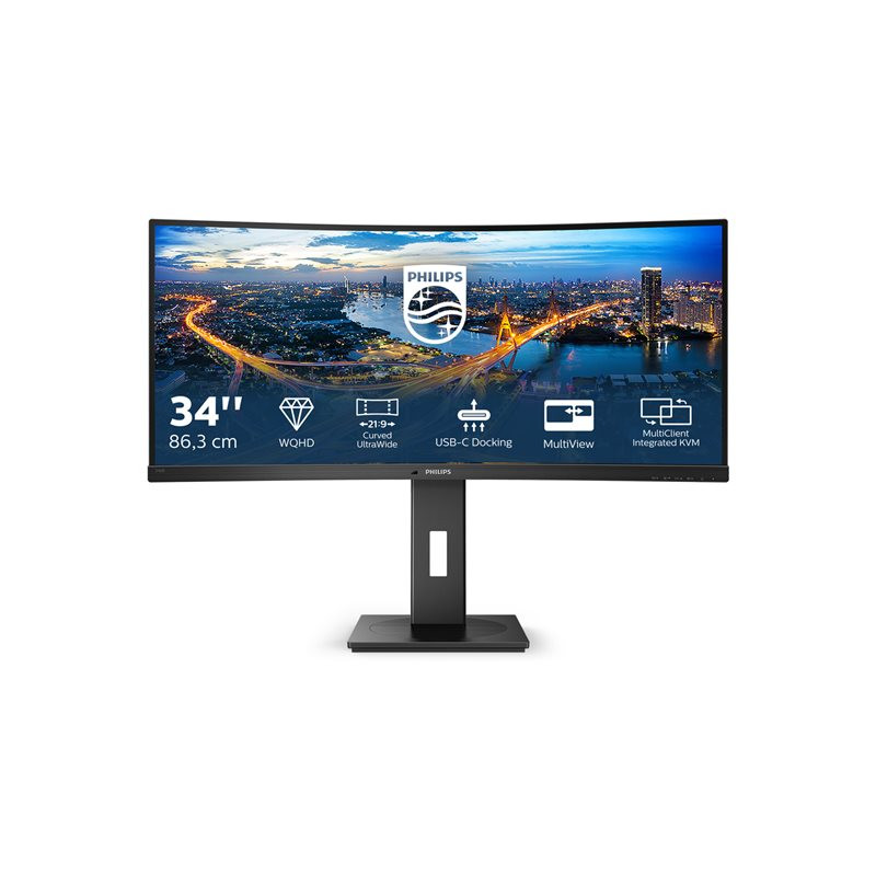 Écran LED - incurvé - 34" - 3440 x 1440 UWQHD @ 100 Hz - VA - 300 cd - m² - 3000:1 - 5 ms - HDMI, Di... (346B1C/00)_1