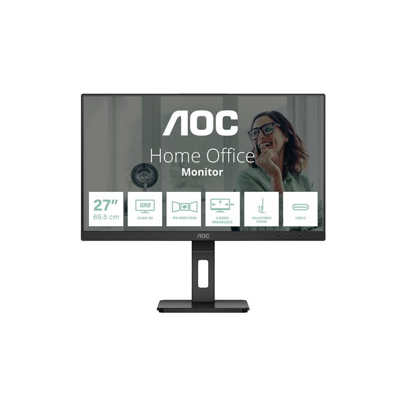 Écran LED - 27" - 2560 x 1440 QHD @ 75 Hz - IPS - 350 cd - m² - 1000:1 - 4 ms - 2xHDMI, DisplayPort, U... (Q27P3CV)_1