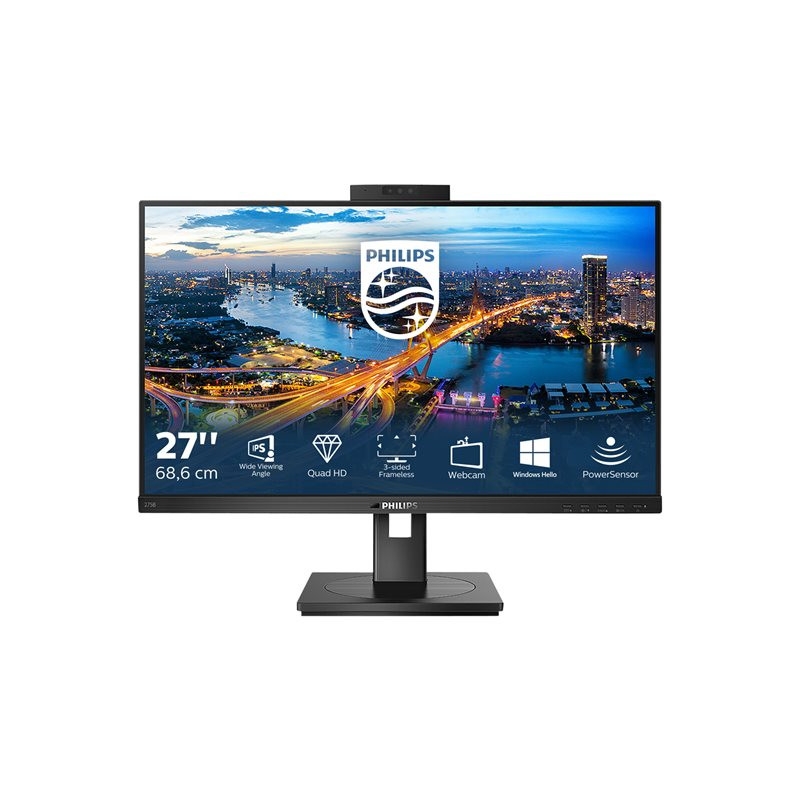 Écran LED - 27" - 2560 x 1440 QHD @ 75 Hz - IPS - 300 cd - m² - 1000:1 - 4 ms - HDMI, DVI-D, Display... (275B1H/00)_1