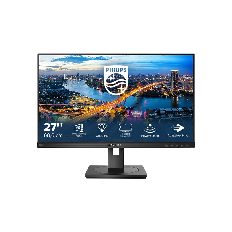 Écran LED - 27" - 2560 x 1440 QHD @ 75 Hz - IPS - 300 cd - m² - 1000:1 - 4 ms - HDMI, DVI-D, DisplayP... (275B1/00)_1