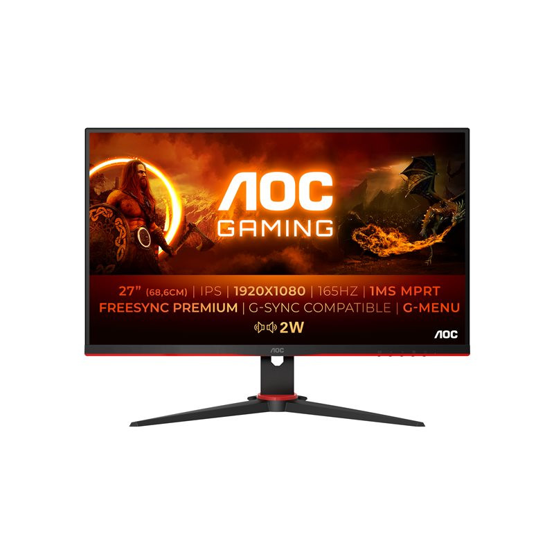 G2 Series - écran LED - jeux - 27" - 1920 x 1080 Full HD (1080p) @ 165 Hz - IPS - 250 cd - m² - 10... (27G2SPAE/BK)_1