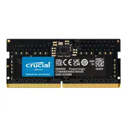 Crucial - DDR5 - module - 8 Go - SO DIMM 262 broches - 4800 MHz - PC5-38400 - CL40 - 1.1 V - mémoire sa... (CT8G48C40S5)_1