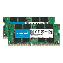 Crucial - DDR4 - kit - 32 Go: 2 x 16 Go - SO DIMM 260 broches - 3200 MHz - PC4-25600 - CL22 - 1.2 V... (CT2K16G4SFRA32A)_1