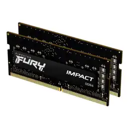 Kingston FURY Impact - DDR4 - kit - 32 Go: 2 x 16 Go - SO DIMM 260 broches - 3200 MHz - PC4-25600 -... (KF432S20IBK2/32)_2