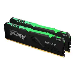 Kingston FURY Beast RGB - DDR4 - kit - 16 Go: 2 x 8 Go - DIMM 288 broches - 3200 MHz - PC4-25600 -... (KF432C16BBAK2/16)_2