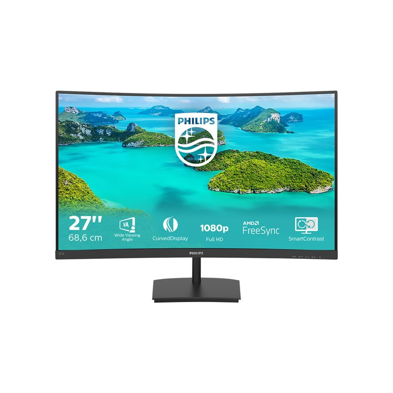Écran LED - incurvé - 27" - 1920 x 1080 Full HD (1080p) @ 75 Hz - VA - 250 cd - m² - 3000:1 - 4 ms... (271E1SCA/00)_1