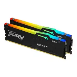 Kingston FURY Beast RGB - DDR5 - kit - 64 Go: 2 x 32 Go - DIMM 288 broches - 5600 MHz - PC5-44800 ... (KF556C40BBAK2-64)_1