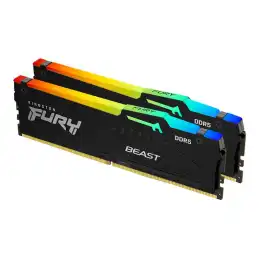 Kingston FURY Beast RGB - DDR5 - kit - 32 Go: 2 x 16 Go - DIMM 288 broches - 5600 MHz - PC5-44800 ... (KF556C40BBAK2-32)_1