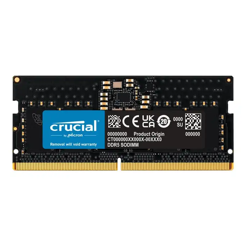 Crucial - DDR5 - module - 8 Go - SO DIMM 262 broches - 5600 MHz - PC5-44800 - CL46 - 1.1 V - on-die ECC (CT8G56C46S5)_1