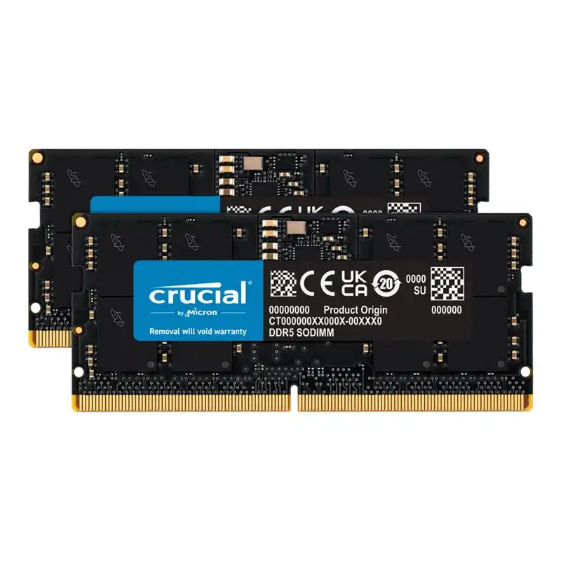 Crucial - DDR5 - kit - 32 Go: 2 x 16 Go - SO DIMM 262 broches - 4800 MHz - PC5-38400 - CL40 - 1.1 V ... (CT2K16G48C40S5)_1