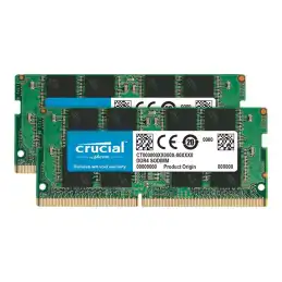 Crucial - DDR4 - kit - 64 Go: 2 x 32 Go - SO DIMM 260 broches - 3200 MHz - PC4-25600 - CL22 - 1.2 V... (CT2K32G4SFD832A)_1