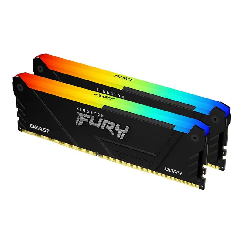 Kingston FURY Beast RGB - DDR4 - kit - 32 Go: 2 x 16 Go - DIMM 288 broches - 3600 MHz - PC4-28800... (KF436C18BB2AK2/32)_1