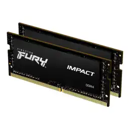 Kingston FURY Impact - DDR4 - kit - 32 Go: 2 x 16 Go - SO DIMM 260 broches - 2666 MHz - PC4-21300 ... (KF426S15IB1K2/32)_2