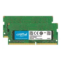 Crucial - DDR4 - kit - 16 Go: 2 x 8 Go - SO DIMM 260 broches - 2666 MHz - PC4-21300 - CL19 - 1.2 V - m... (CT2K8G4S266M)_1