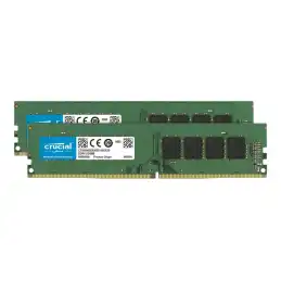 Crucial - DDR4 - kit - 16 Go: 2 x 8 Go - DIMM 288 broches - 3200 MHz - PC4-25600 - CL22 - 1.2 V - mé... (CT2K8G4DFRA32A)_1