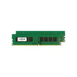Crucial - DDR4 - kit - 16 Go: 2 x 8 Go - DIMM 288 broches - 2400 MHz - PC4-19200 - CL17 - 1.2 V - mé... (CT2K8G4DFS824A)_1