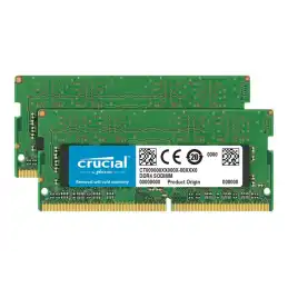 Crucial - DDR4 - kit - 32 Go: 2 x 16 Go - SO DIMM 260 broches - 2400 MHz - PC4-19200 - CL17 - 1.2 V... (CT2K16G4SFD824A)_1
