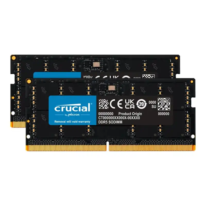 Crucial - DDR5 - kit - 64 Go: 2 x 32 Go - SO DIMM 262 broches - 4800 MHz - PC5-38400 - CL40 - 1.1 V ... (CT2K32G48C40S5)_1