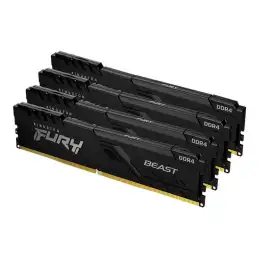 Kingston FURY Beast - DDR4 - kit - 32 Go: 4 x 8 Go - DIMM 288 broches - 3200 MHz - PC4-25600 - CL16... (KF432C16BBK4/32)_2