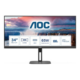 V5 series - écran LED - 34" (34" visualisable) - 3440 x 1440 WQHD @ 100 Hz - VA - 300 cd - m² - 4000... (U34V5C/BK)_1