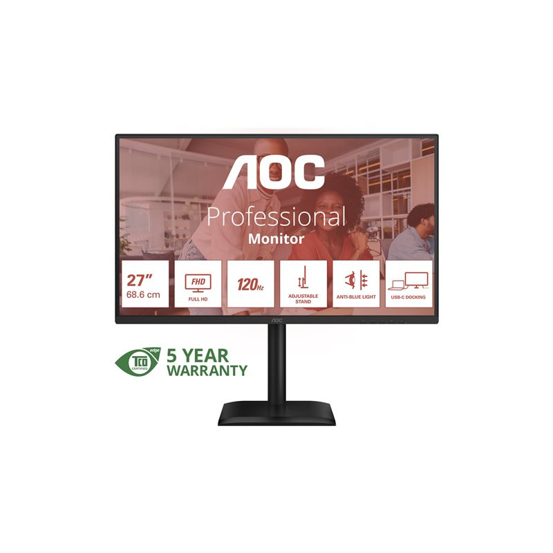 Écran LED - 27" - 1920 x 1080 Full HD (1080p) @ 120 Hz - IPS - 300 cd - m² - 1500:1 - 4 ms - HDMI, Disp... (27E4CV)_1