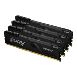 Kingston FURY Beast - DDR4 - kit - 32 Go: 4 x 8 Go - DIMM 288 broches - 3600 MHz - PC4-28800 - CL17... (KF436C17BBK4/32)_2