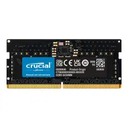 Crucial - DDR5 - module - 8 Go - SO DIMM 262 broches - 5200 MHz - PC5-41600 - CL42 - 1.1 V - on-die ECC (CT8G52C42S5)_1