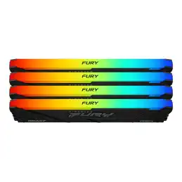 Kingston FURY Beast RGB - DDR4 - kit - 32 Go: 4 x 8 Go - DIMM 288 broches - 2666 MHz - CL16 - 1.2... (KF426C16BB2AK4/32)_3