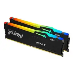 Kingston FURY Beast RGB - DDR5 - kit - 16 Go: 2 x 8 Go - DIMM 288 broches - 6000 MHz - PC5-48000 -... (KF560C40BBAK2-16)_1