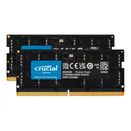 Crucial - DDR5 - kit - 64 Go: 2 x 32 Go - SO DIMM 262 broches - 5200 MHz - PC5-41600 - CL42 - 1.1 V ... (CT2K32G52C42S5)_1