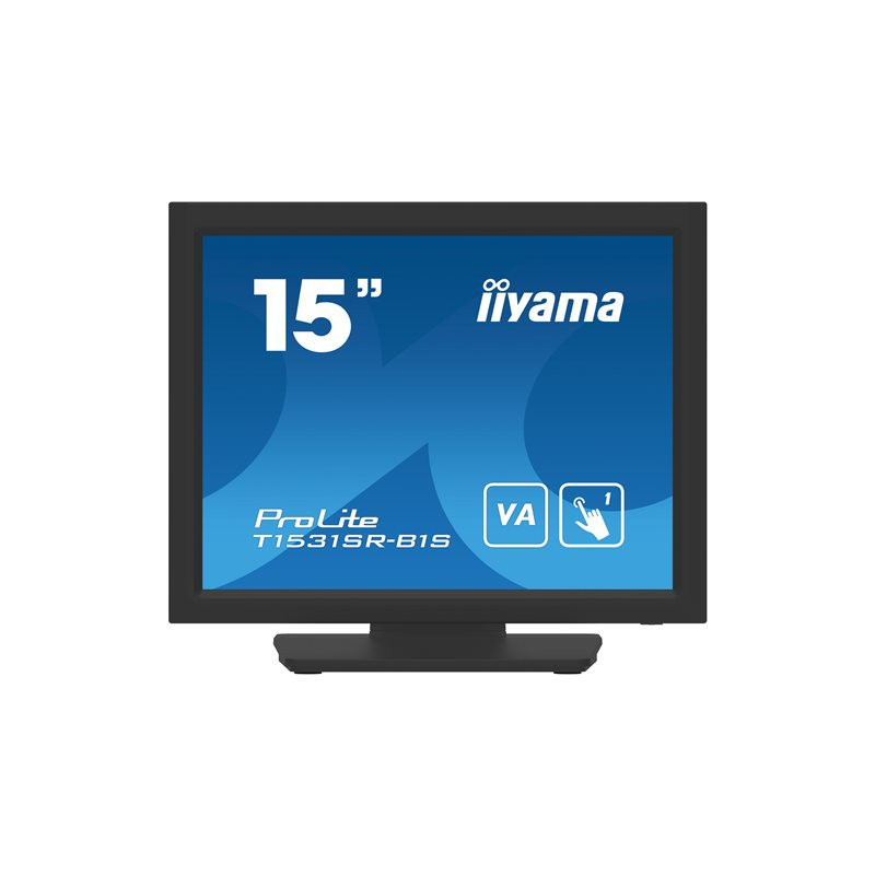 Écran LED - 15" - écran tactile - 1024 x 768 - VA - 350 cd - m² - 2500:1 - 18 ms - HDMI, VGA, Disp... (T1531SR-B1S)_1