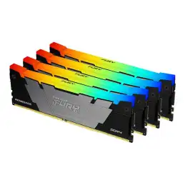 Kingston FURY Renegade RGB - DDR4 - kit - 128 Go: 4 x 32 Go - DIMM 288 broches - 3200 MHz - PC4-... (KF432C16RB2AK4/128)_1
