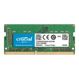Crucial - DDR4 - module - 8 Go - SO DIMM 260 broches - 2400 MHz - PC4-19200 - CL17 - 1.2 V - mémoire san... (CT8G4S24AM)_1