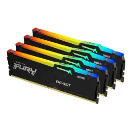 Kingston FURY Beast - DDR5 - kit - 128 Go: 4 x 32 Go - DIMM 288 broches - 5200 MHz - PC5-41600 - ... (KF552C40BBAK4-128)_1