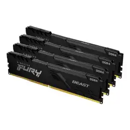 Kingston FURY Beast - DDR4 - kit - 32 Go: 4 x 8 Go - DIMM 288 broches - 2666 MHz - PC4-21300 - CL16... (KF426C16BBK4/32)_2