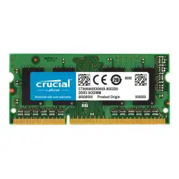 Crucial - DDR3 - module - 4 Go - SO DIMM 204 broches - 1333 MHz - PC3-10600 - CL9 - 1.35 - 1.5 V - mémo... (CT4G3S1339M)_1