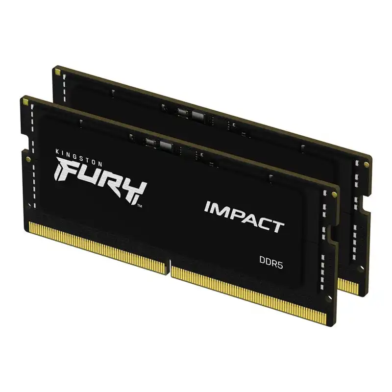 Kingston FURY Impact - DDR5 - kit - 32 Go: 2 x 16 Go - SO DIMM 262 broches - 6400 MHz - PC5-51200 -... (KF564S38IBK2-32)_1