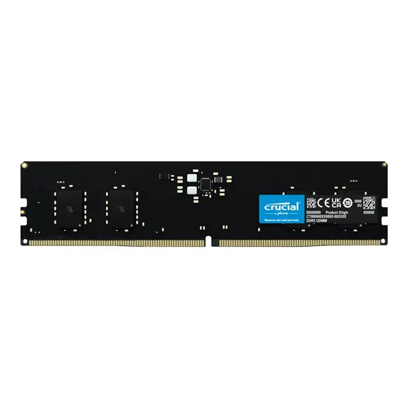 Crucial - DDR5 - module - 8 Go - DIMM 288 broches - 4800 MHz - PC5-38400 - CL40 - 1.1 V - mémoire sans ... (CT8G48C40U5)_1