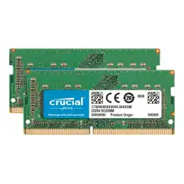 Crucial - DDR4 - kit - 64 Go: 2 x 32 Go - SO DIMM 260 broches - 2666 MHz - PC4-21300 - CL19 - 1.2 V -... (CT2K32G4S266M)_1