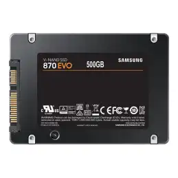 Samsung 870 EVO MZ-77E500B - SSD - chiffré - 500 Go - interne - 2.5" - SATA 6Gb - s - mémoire tampon ... (MZ-77E500B/EU)_6
