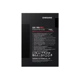 Samsung 990 PRO - SSD - chiffré - 2 To - interne - M.2 2280 - PCIe 4.0 x4 (NVMe) - AES 256 bits - TCG O... (MZ-V9P2T0BW)_8