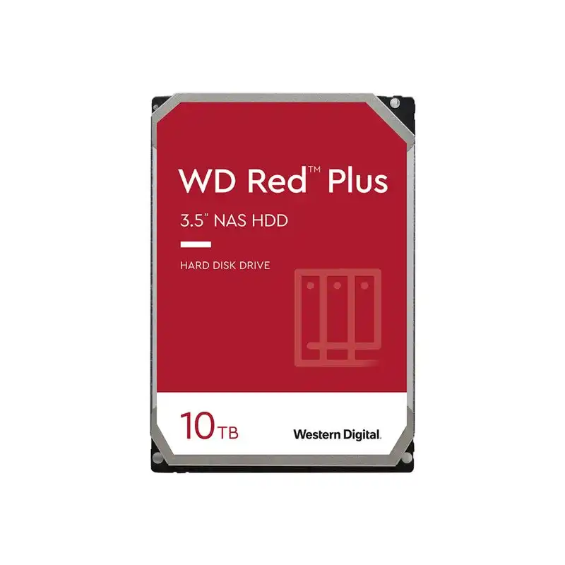 WD Red Plus - Disque dur - 10 To - interne - 3.5" - SATA 6Gb - s - 7200 tours - min - mémoire tampon : 25... (WD101EFBX)_1